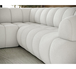 Tontano corner sofa with sleeping function and electrically extendable seat, white velour, left-hand side Paolli 01 183x77 Left