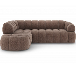 Tontano corner sofa with sleeping function and electrically extendable seat, brown chenille, left-hand side Kendell 21 183x77 Left