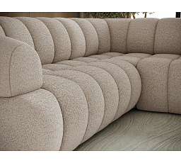 Tontano corner sofa with sleeping function and electrically extendable seat, beige bouclé, right-hand Royal 18 183x77 Right