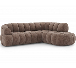 Tontano corner sofa with sleeping function and electrically extendable seat, brown chenille, right-hand Kendell 21 183x77 Right