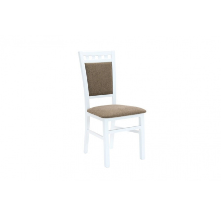 DENIS new (LOTOS) -Jedálenská stolička - bukové drevo morené na bielu/čokoládovú látku SS07, kolekcia "FN" (K150)NOVÁ LÁTKA