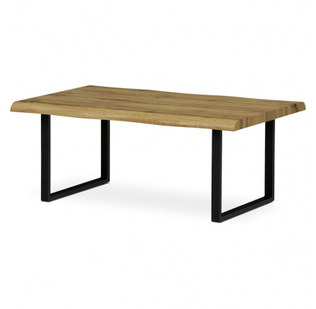 konferenčný stôl, 110x70x45 cm, MDF doska, 3D dekor divoký dub, kov, čierny lak