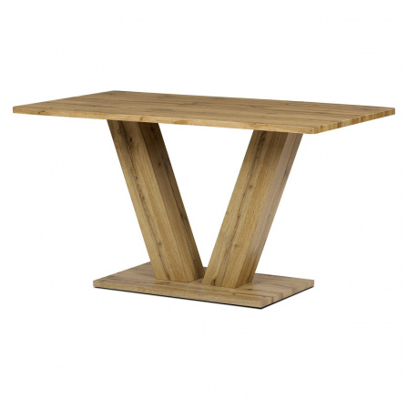 Jedálenský stôl, 140x80x76 cm, MDF doska, 3D dekor divoký dub