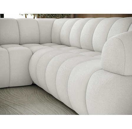 Tontano corner sofa with sleeping function and electrically extendable seat, white velour, left-hand side Paolli 01 183x77 Left Tontano corner sofa with sleeping function and electrically extendable seat, white velour, left-hand side Paolli 01 183x77 Left