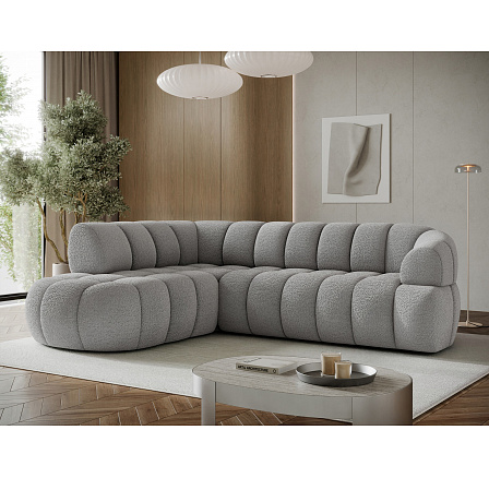Tontano corner sofa with sleeping function and electrically extendable seat, gray bouclé, left-hand side Royal 04 183x77 Left Tontano corner sofa with sleeping function and electrically extendable seat, gray bouclé, left-hand side Royal 04 183x77 Left