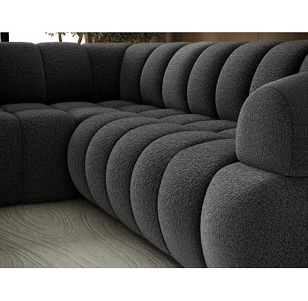 Tontano corner sofa with sleeping function and electrically extendable seat, dark gray bouclé, left-hand side Royal 05 183x77 Left Tontano corner sofa with sleeping function and electrically extendable seat, dark gray bouclé, left-hand side Royal 05 183x77 Left