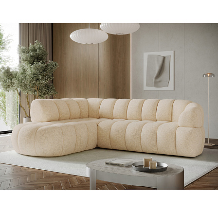 Tontano corner sofa with sleeping function and electrically extendable seat, light beige chenille, left-hand side Kendell 18 183x77 Left Tontano corner sofa with sleeping function and electrically extendable seat, light beige chenille, left-hand side Kendell 18 183x77 Left