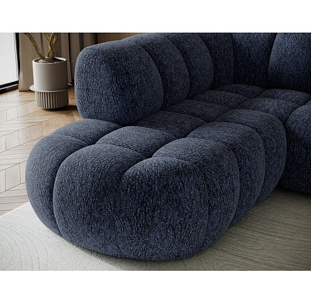 Tontano corner sofa with sleeping function and electrically extendable seat, blue chenille, left-hand side Kendell 40 183x77 Left Tontano corner sofa with sleeping function and electrically extendable seat, blue chenille, left-hand side Kendell 40 183x77 Left