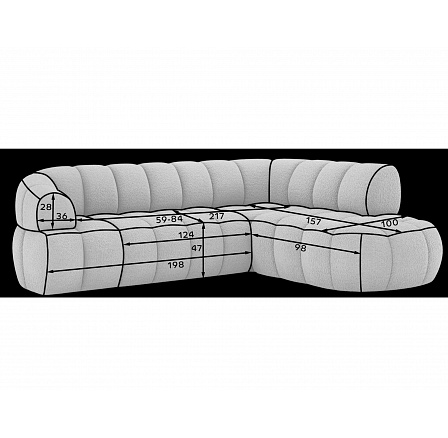 Tontano corner sofa with sleeping function and electrically extendable seat, gray bouclé, right-hand side Royal 04 183x77 Right Tontano corner sofa with sleeping function and electrically extendable seat, gray bouclé, right-hand side Royal 04 183x77 Right