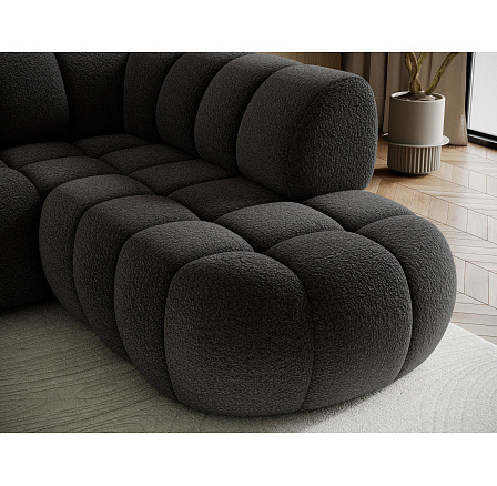 Tontano corner sofa with sleeping function and electrically extendable seat, dark gray bouclé, left-hand side Royal 05 183x77 Right Tontano corner sofa with sleeping function and electrically extendable seat, dark gray bouclé, left-hand side Royal 05 183x77 Right