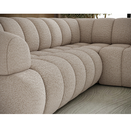 Tontano corner sofa with sleeping function and electrically extendable seat, beige bouclé, right-hand Royal 18 183x77 Right Tontano corner sofa with sleeping function and electrically extendable seat, beige bouclé, right-hand Royal 18 183x77 Right
