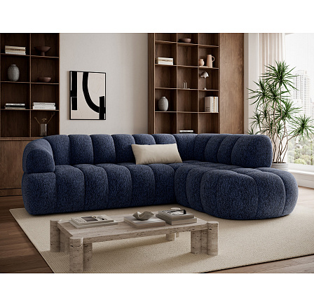 Tontano corner sofa with sleeping function and electrically extendable seat, blue chenille, right-hand side Kendell 40 183x77 Right Tontano corner sofa with sleeping function and electrically extendable seat, blue chenille, right-hand side Kendell 40 183x77 Right