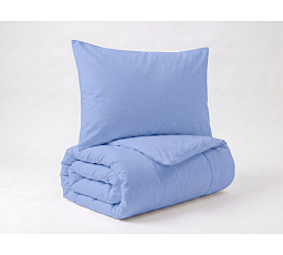 Obliečky francúzska bavlna UNI 220x220,70x90 svetlomodré