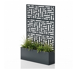 Pergola s kvetináčom kovová antracitová: ROSEN, 1200 x 1800 x 300 mm