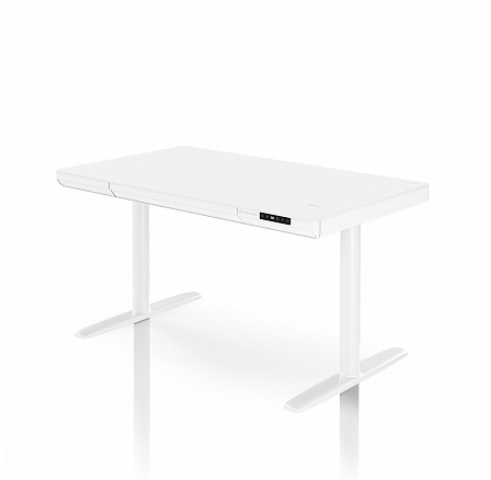 Elektrický výškovo nastaviteľný stôl sit-stand so zásuvkou a bezdrôtovou nabíjačkou Qi, biely, 1200 mm: ELLIS Elektrický výškovo nastaviteľný stôl sit-stand so zásuvkou a bezdrôtovou nabíjačkou Qi, biely, 1200 mm: ELLIS