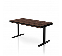 Elektrický výškovo nastaviteľný stôl sit-stand so zásuvkou a bezdrôtovou nabíjačkou Qi čierny/orech, 1400 mm: ELLIS