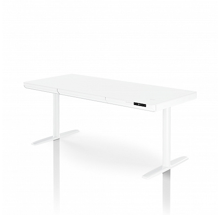Elektrický výškovo nastaviteľný stôl sit-stand so zásuvkou a bezdrôtovou nabíjačkou Qi, biely, 1600 mm: ELLIS Elektrický výškovo nastaviteľný stôl sit-stand so zásuvkou a bezdrôtovou nabíjačkou Qi, biely, 1600 mm: ELLIS