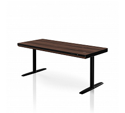 Elektrický výškovo nastaviteľný stôl sit-stand so zásuvkou a bezdrôtovou nabíjačkou Qi čierny/orech, 1600 mm: ELLIS