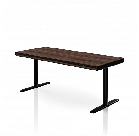 Elektrický výškovo nastaviteľný stôl sit-stand so zásuvkou a bezdrôtovou nabíjačkou Qi čierny/orech, 1600 mm: ELLIS Elektrický výškovo nastaviteľný stôl sit-stand so zásuvkou a bezdrôtovou nabíjačkou Qi čierny/orech, 1600 mm: ELLIS