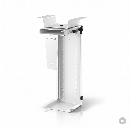 Držiak na počítač pod stôl, nastaviteľný, kovový, biely: PC HOLDER Držiak na počítač pod stôl, nastaviteľný, kovový, biely: PC HOLDER