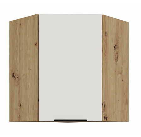 Horní rohová skříňka ARIA - 60x60 GN-72 1F (45°), Dub Artisan/Bílá Crystal AFM - (ANTI-Fingerprint)