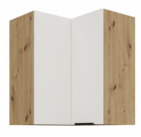 Horní rohová skříňka ARIA - 60x60 GN-72 2F (90°), Dub Artisan/Bílá Crystal AFM - (ANTI-Fingerprint)