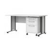Písací stôl OFFICE 402/437, Biela/Silver grey