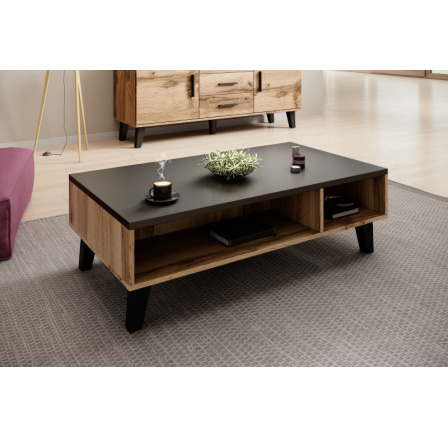 Konferenčný stôl LOTTA 110, dub wotan/čierna