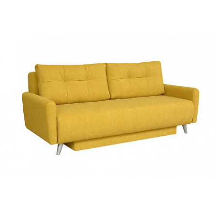 MELANIA 3R lux - rozkladacia pohovka - látka Mustard SS 11, nohy strieborné (Mania 3R lux) "FN" (K250)