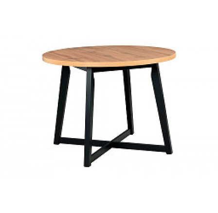 OTAVA 2L (OTTO 2L) - okrúhly jedálenský stôl - laminát dub wotan / nohy drevo čierne - kolekcia "DRE" (K150-E)