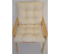 Poduška na záhradné kreslo s nízkym operadlom - látka svetlo béžový melír