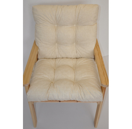 Poduška na záhradné kreslo s nízkym operadlom - látka svetlo béžový melír