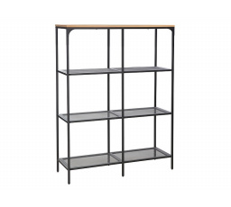 Regál LEX A, dub/čierna