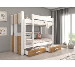 Dvojlôžková poschodová posteľ ARTA 180x80 Biela+Artisan