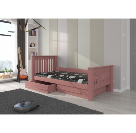 Posteľ CARMEL s matracom 180x80 Pink+Pink