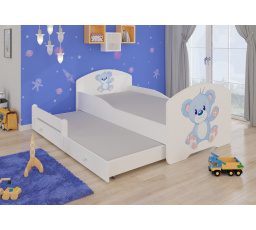 Manželská posteľ s matracom PEPE II BLUE BEAR 160x80 Biela