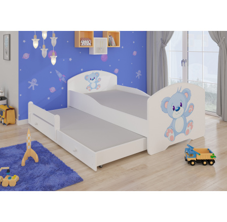 Manželská posteľ s matracom PEPE II BLUE BEAR 160x80 Biela
