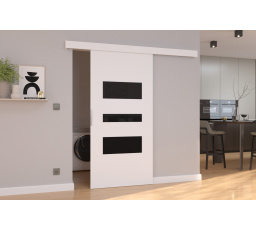 Posuvné dvere na stenu CENTO 76 White+Black Lacobel