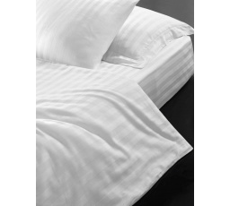 Hotelové obliečky 140x200, 70x90cm Atlas gradl Biele - česané 145g/m2, prúžok 2cm hotelový uzáver