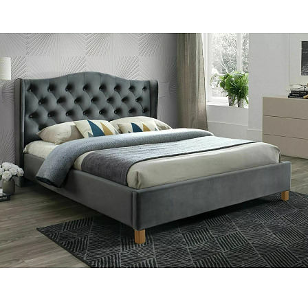 Posteľ ASPEN Velvet, 160x200 cm, sivá Bluvel 14