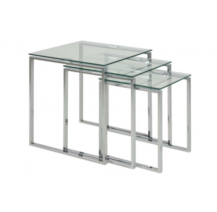 Sada stolíkov Katrine chróm