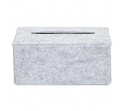 Svetlosivá plstená krabička na vreckovky
