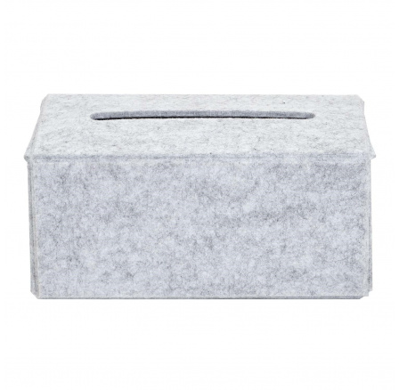 Svetlosivá plstená krabička na vreckovky