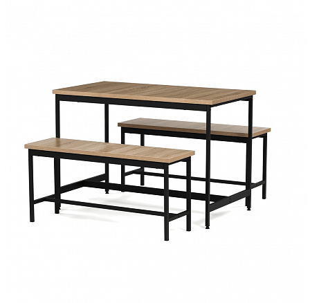 Jídelní set s 2 lavicemi, 110x60x75cm, mdf, dub, AUT-G1175 OAK Jídelní set s 2 lavicemi, 110x60x75cm, mdf, dub, AUT-G1175 OAK