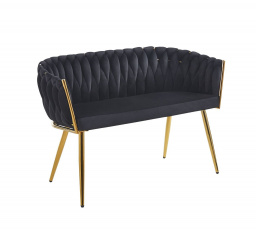 Sofa zamatová čierna SF2-FXJG G