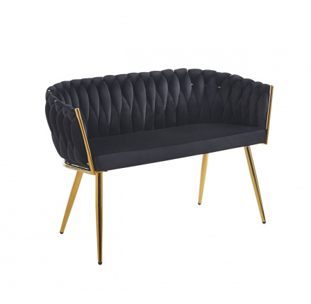 Sofa zamatová čierna SF2-FXJG G