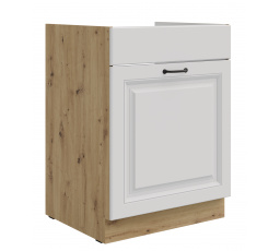 Dolní skříňka STELLO - 60 ZL 1S BB, Dub Artisan/Bílý mat