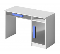 Písací stôl GULIVER 09, biely/sivý/modrý