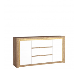 Komoda LIVINIO L8 Ribbeck / Biely lesk