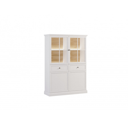 Vitrína LUCCA W4D2S, Biela s LED osvetlením